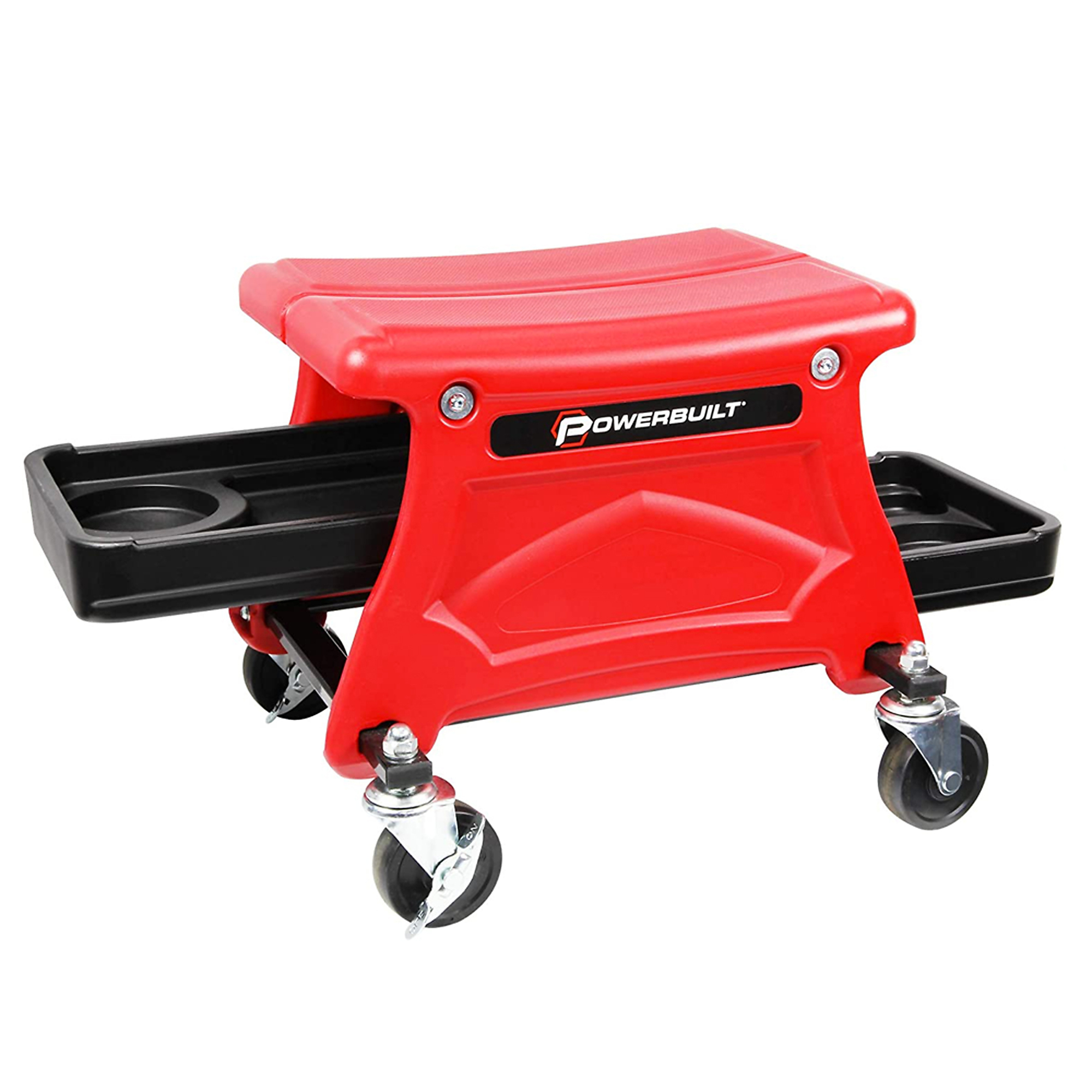 Powerbuilt, Heavy Duty Compact Rolling Seat with Storage Trays, Model # 240283
